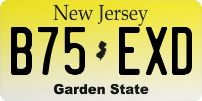 NJ license plate B75EXD