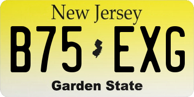 NJ license plate B75EXG