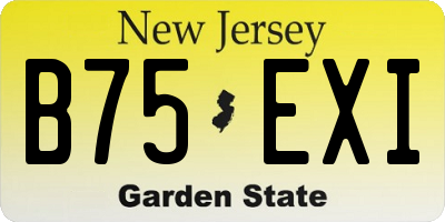 NJ license plate B75EXI