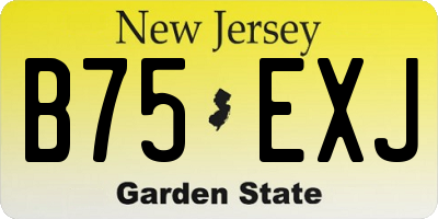 NJ license plate B75EXJ