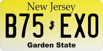 NJ license plate B75EXO