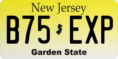 NJ license plate B75EXP