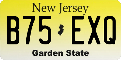 NJ license plate B75EXQ