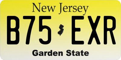 NJ license plate B75EXR
