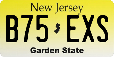 NJ license plate B75EXS