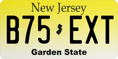NJ license plate B75EXT