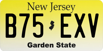 NJ license plate B75EXV