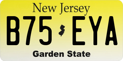 NJ license plate B75EYA