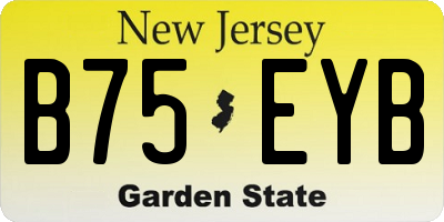 NJ license plate B75EYB