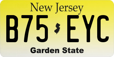 NJ license plate B75EYC