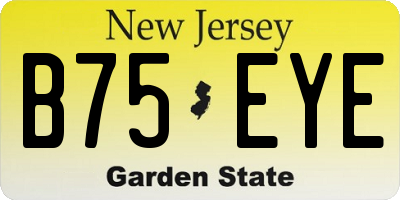 NJ license plate B75EYE