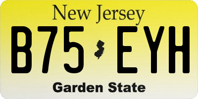 NJ license plate B75EYH