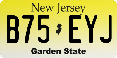 NJ license plate B75EYJ