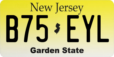 NJ license plate B75EYL