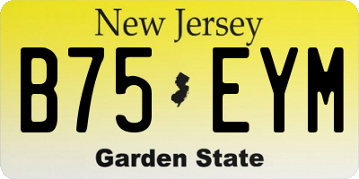 NJ license plate B75EYM