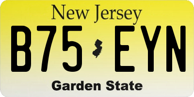 NJ license plate B75EYN