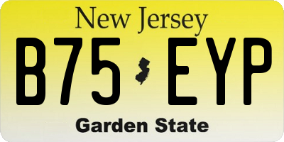NJ license plate B75EYP