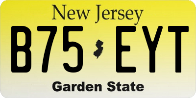 NJ license plate B75EYT