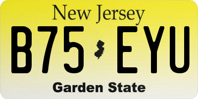 NJ license plate B75EYU