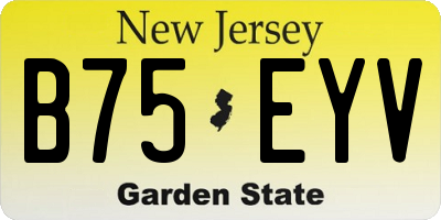 NJ license plate B75EYV