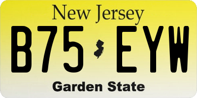 NJ license plate B75EYW