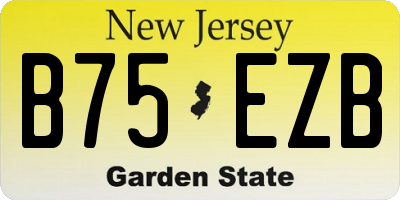 NJ license plate B75EZB