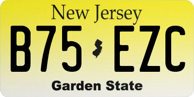 NJ license plate B75EZC