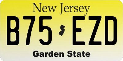 NJ license plate B75EZD