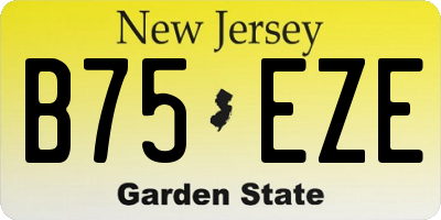 NJ license plate B75EZE