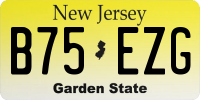 NJ license plate B75EZG