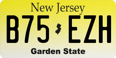 NJ license plate B75EZH