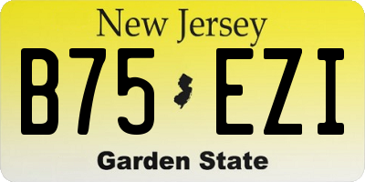 NJ license plate B75EZI
