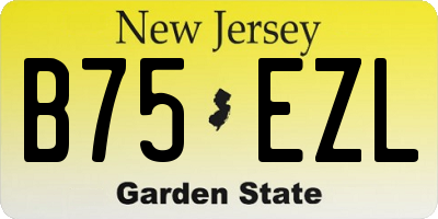 NJ license plate B75EZL