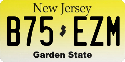 NJ license plate B75EZM
