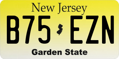 NJ license plate B75EZN