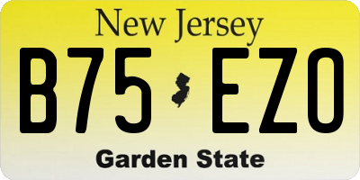 NJ license plate B75EZO