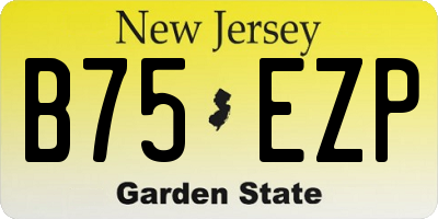 NJ license plate B75EZP