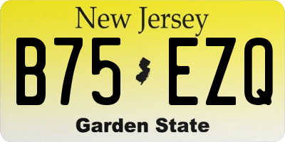 NJ license plate B75EZQ