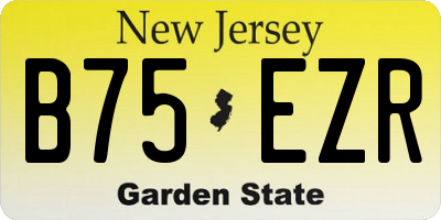 NJ license plate B75EZR