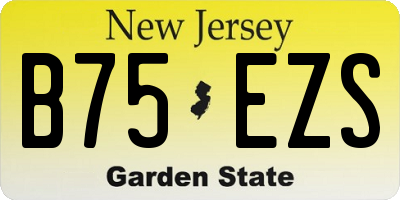 NJ license plate B75EZS