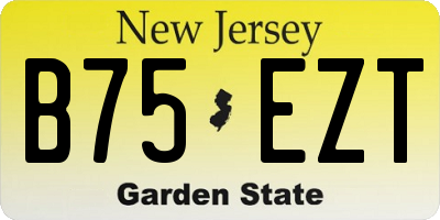 NJ license plate B75EZT