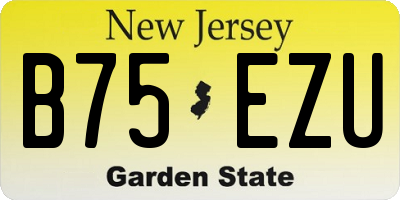 NJ license plate B75EZU