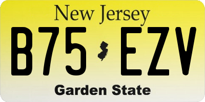 NJ license plate B75EZV