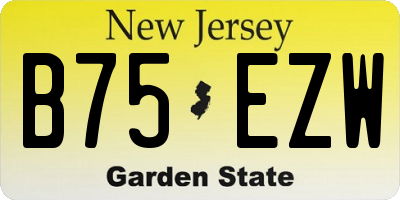 NJ license plate B75EZW