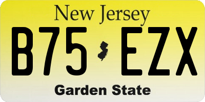 NJ license plate B75EZX