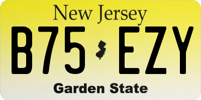 NJ license plate B75EZY