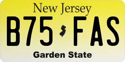 NJ license plate B75FAS
