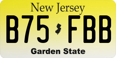NJ license plate B75FBB
