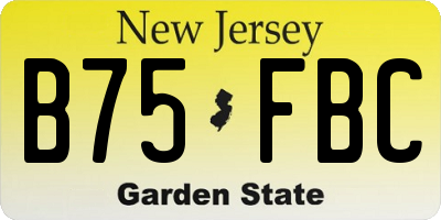 NJ license plate B75FBC