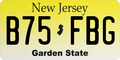 NJ license plate B75FBG